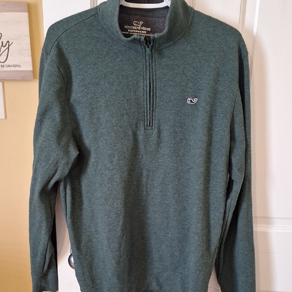 Vineyard Vines Men's Forest Green Zip-Up Sweater